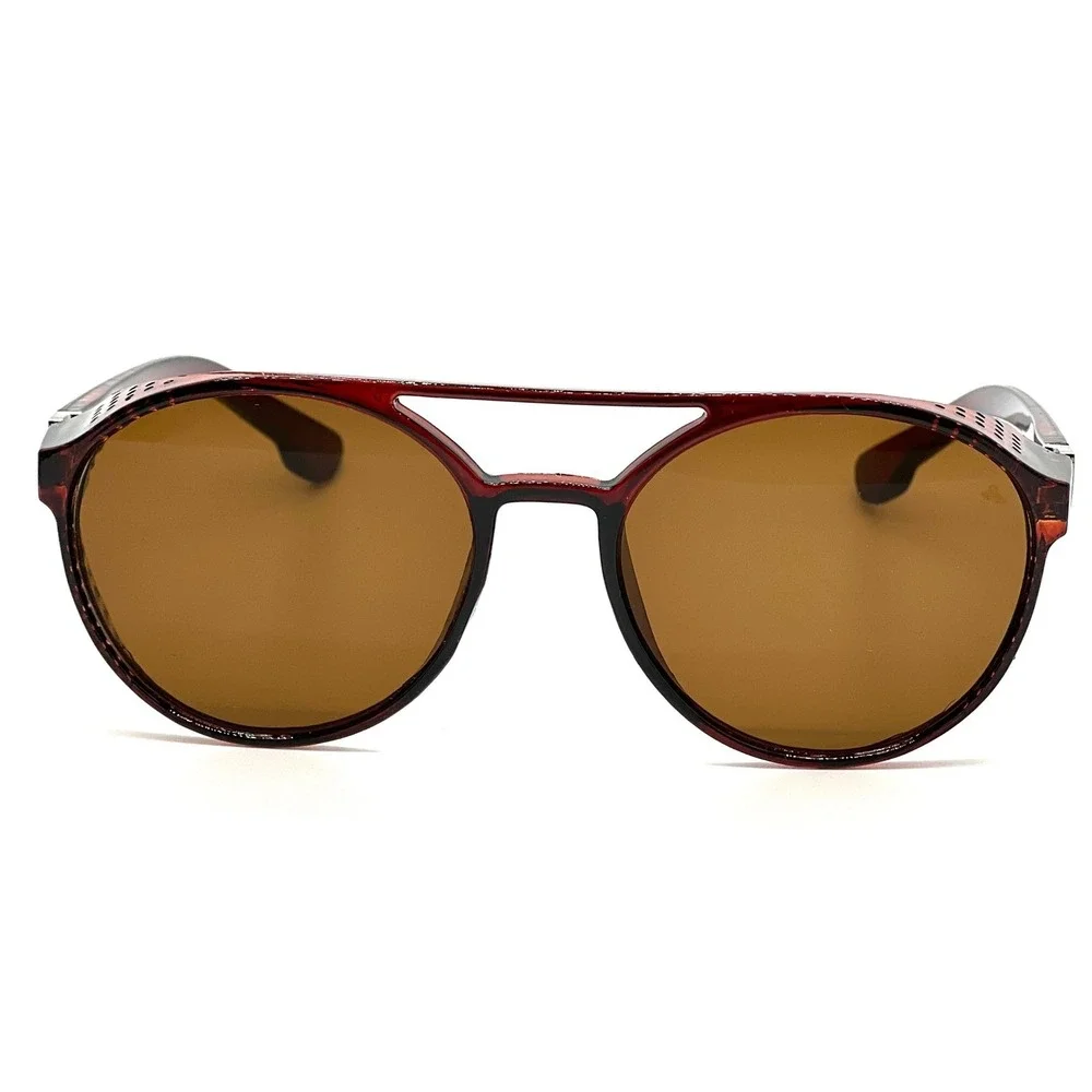 Round Aviator Sunglasses Classic Men Designer Style‎ Festival Hiphop Brown Lens